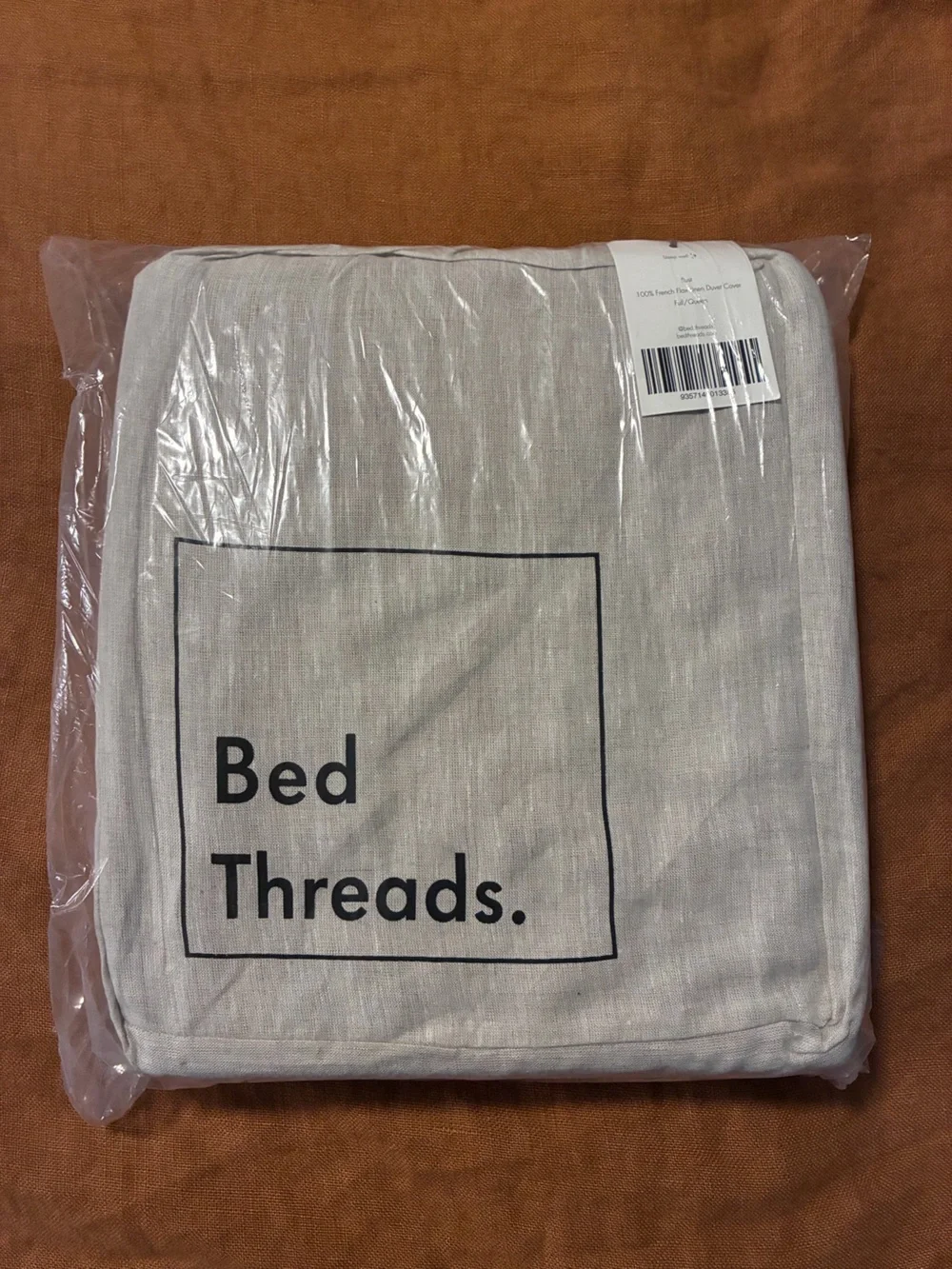 Bed Threads 100% Flax Linen Duvet Cover FULL / QUEEN and Pillowcases Rust